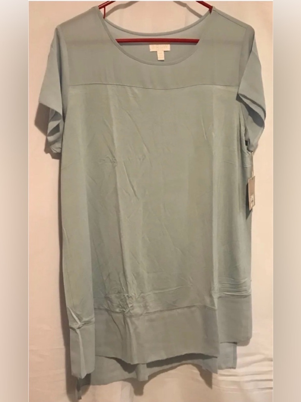 Women’s A Glow Blue Maternity Shirt Size Large NWT Short Sleeve